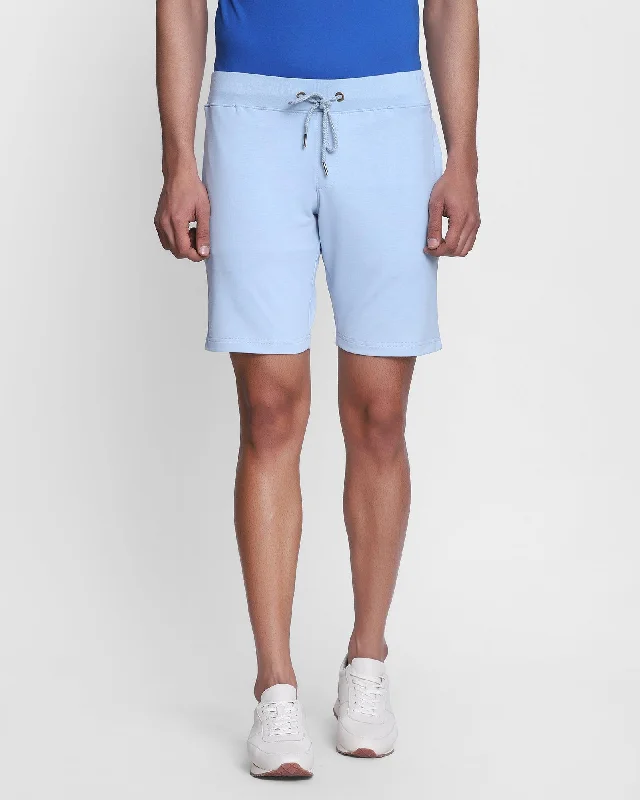 Casual Powder Blue Solid Shorts - Eve