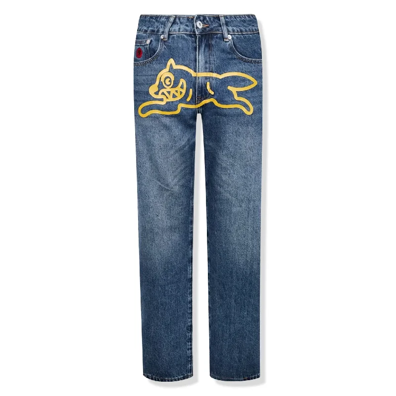 Icecream IC Running Dog Dark Blue Wash Yellow Jeans