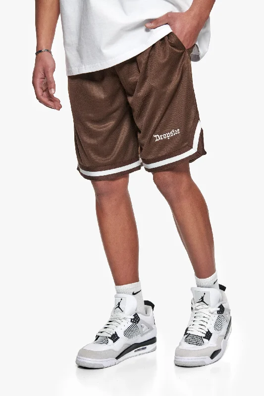 LOGO MESH SHORT CHOCOLATE BROWN