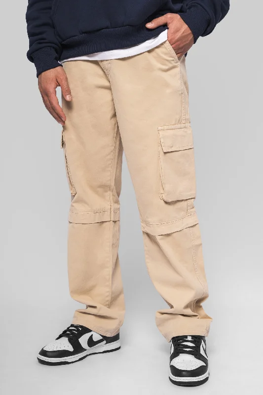 LOOSE FIT CARGO JEANS CREAM WHITE