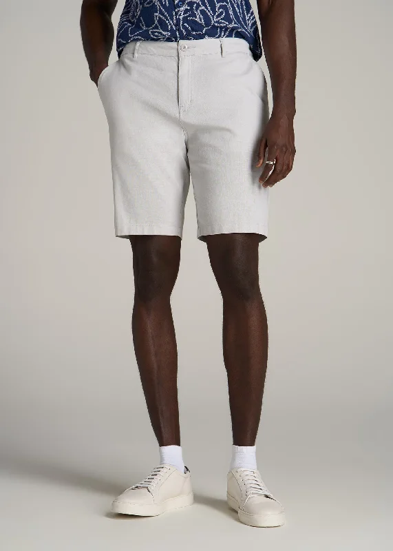 Linen Shorts For Tall Men in Vapor Grey