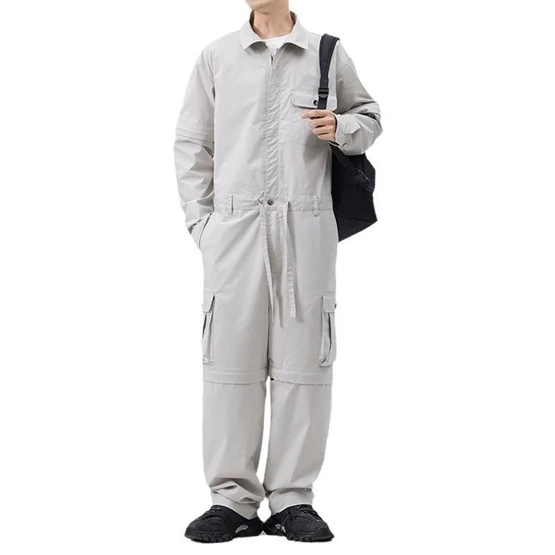 Men's Loose Detachable Multi-Pocket Cargo Jumpsuit Coverall 66052731Y