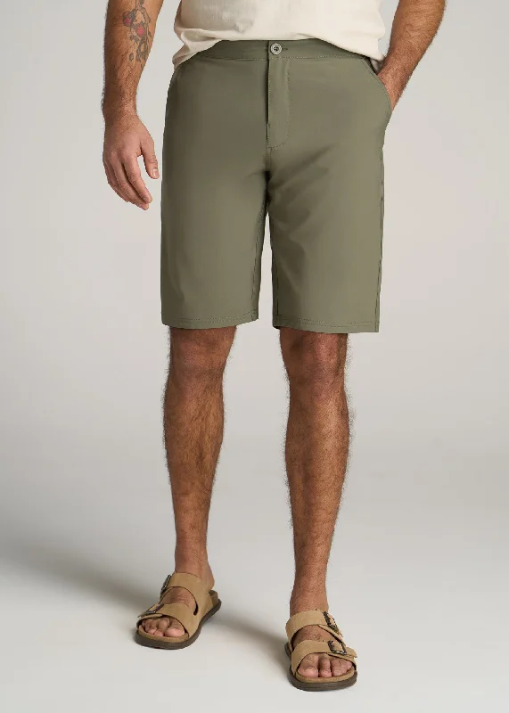 Hybrid Shorts for Tall Men in Olive