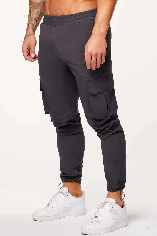 TECH STRETCH CARGO PANTS - DARK GREY