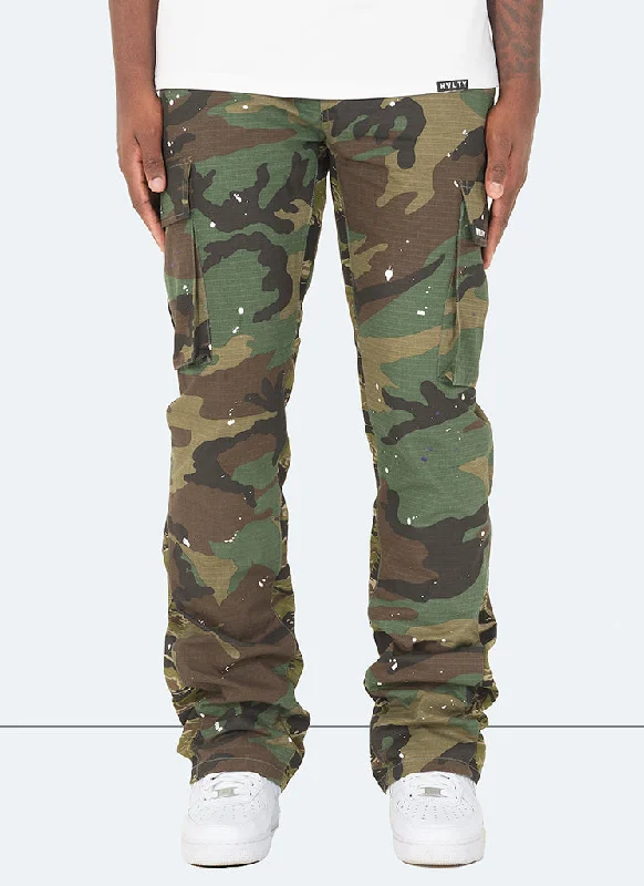 Vintage Flare Cargos - Camo Paint