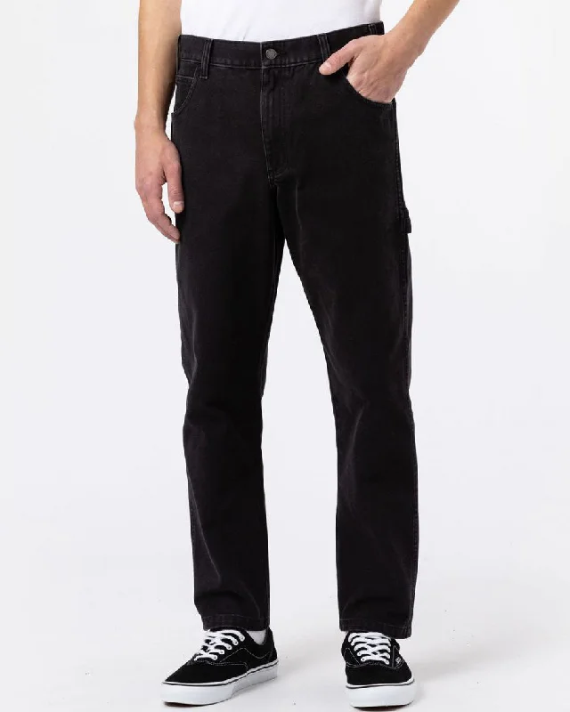 Dickies Duck Canvas Regular Fit Mens Carpenter Pants - Stonewashed Black