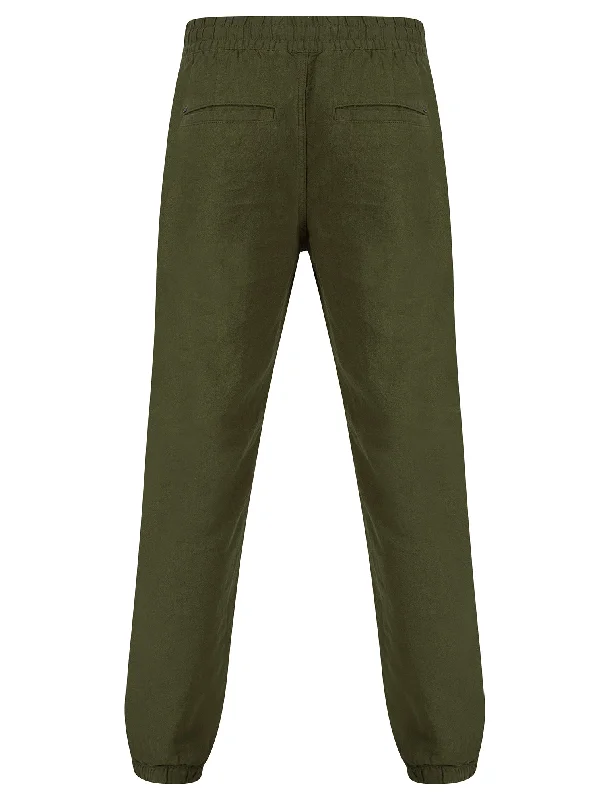 fira-cotton-linen-comfort-fit-elasticated-waist-trousers-in-olive-night-tokyo-laundry