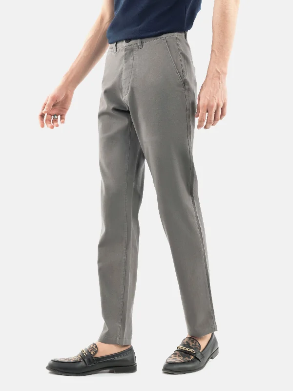 Grey Basic Casual Fit Chinos