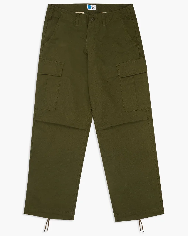 Japan Blue Relaxed Straight Modern Military Cargo Pant - Olive OD