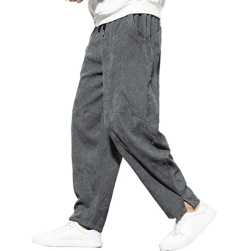 Men's Casual Elastic Corduroy Loose Pants 78219793X