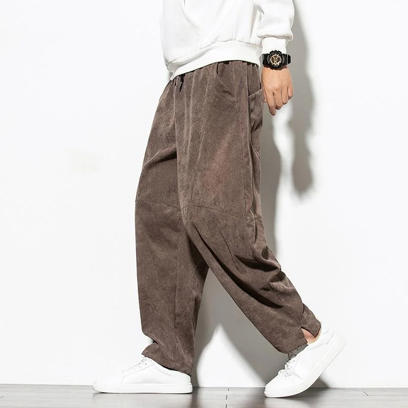 mens-casual-elastic-corduroy-loose-pants-78219793x