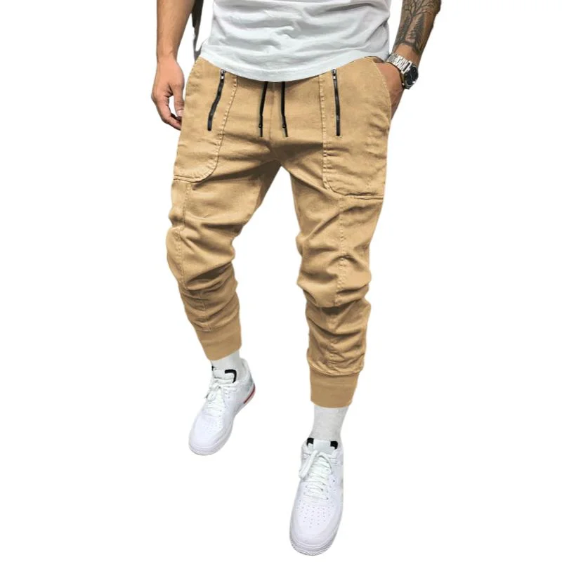 mens-casual-zipper-pocket-elastic-waist-slim-fit-pants-45566300m