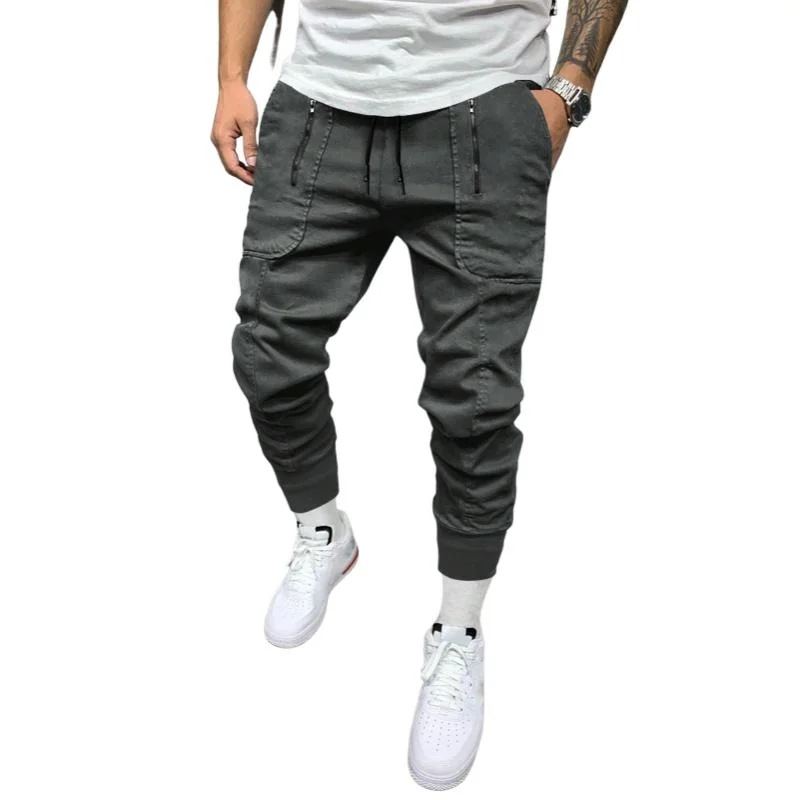 mens-casual-zipper-pocket-elastic-waist-slim-fit-pants-45566300m