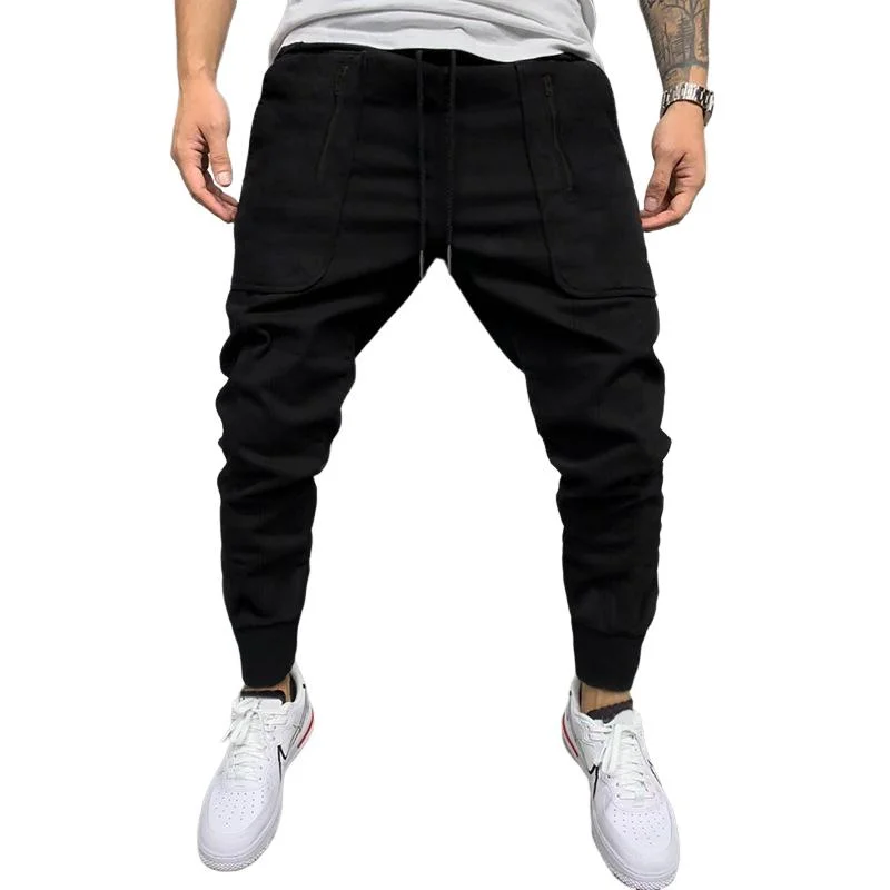 mens-casual-zipper-pocket-elastic-waist-slim-fit-pants-45566300m