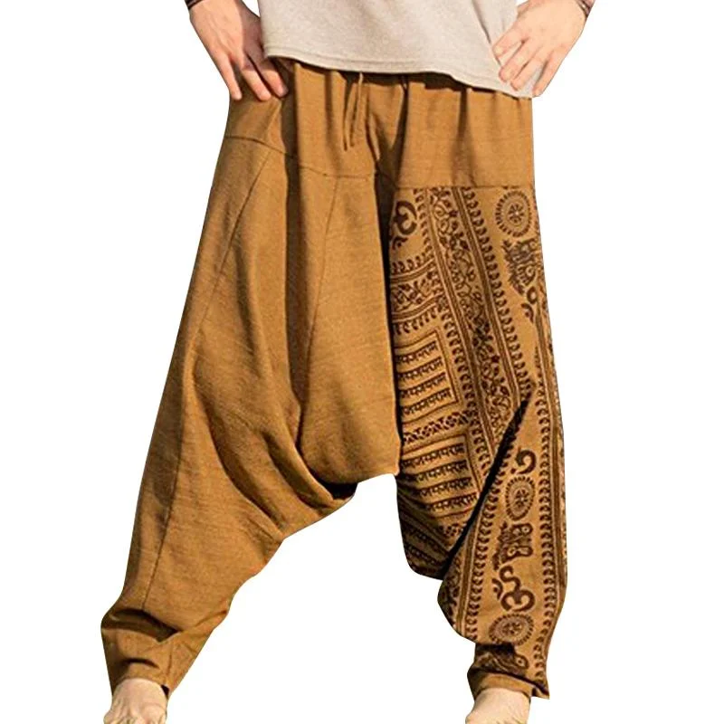 Men's Loose Print Drawstring Baggy Pants 95988351Y