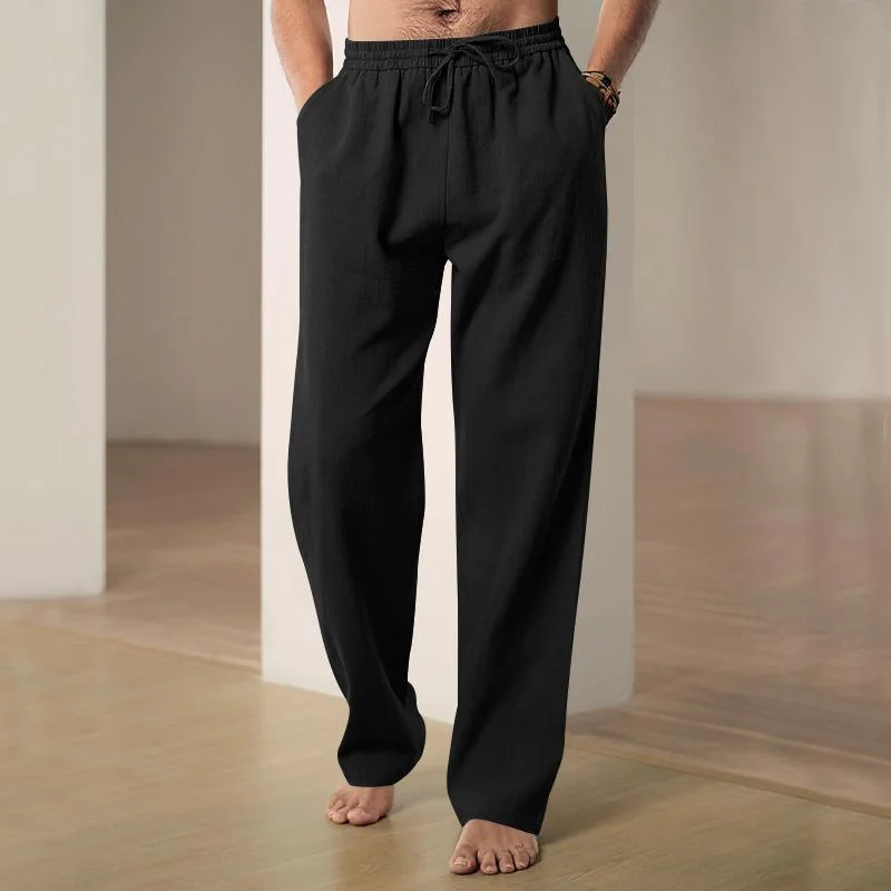 mens-solid-breathable-linen-loose-elastic-waist-casual-trousers-65710355z