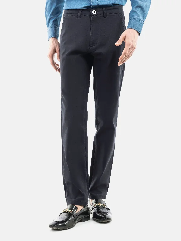 Navy Blue Basic Casual Fit Chinos