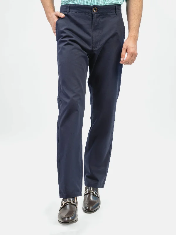 Navy Blue Casual Fit Chinos