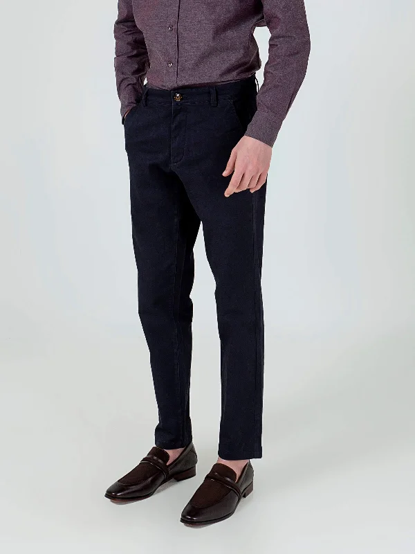 Navy Blue Slimfit Chino With Gurkha Style Buttons