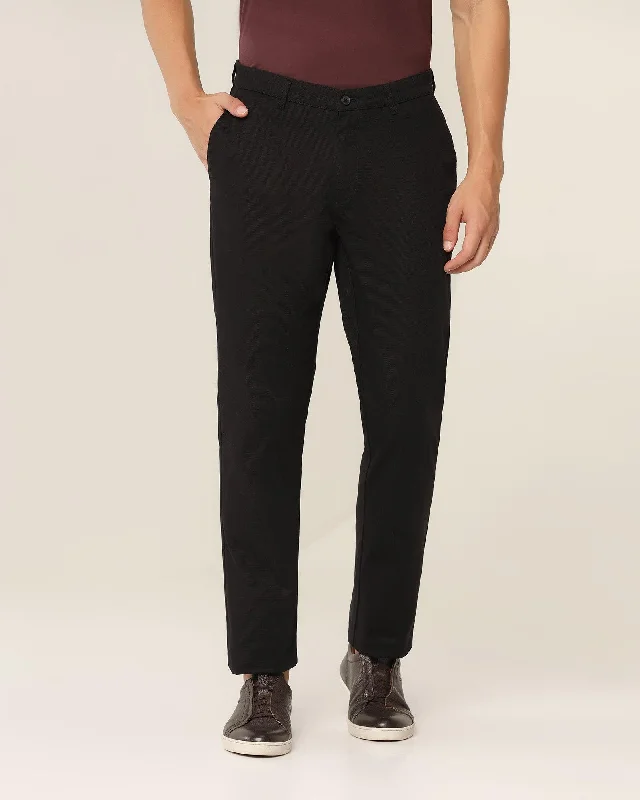 Straight B-90 Casual Black Textured Khakis - Altus