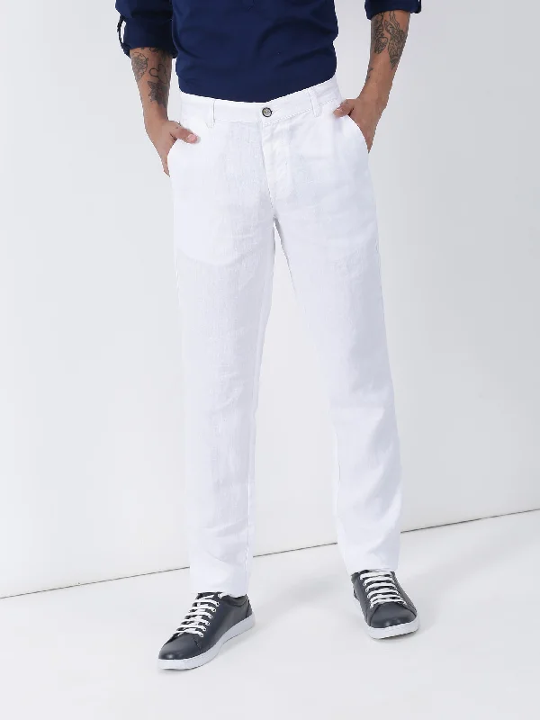 Slim Fit 100% Linen Trouser