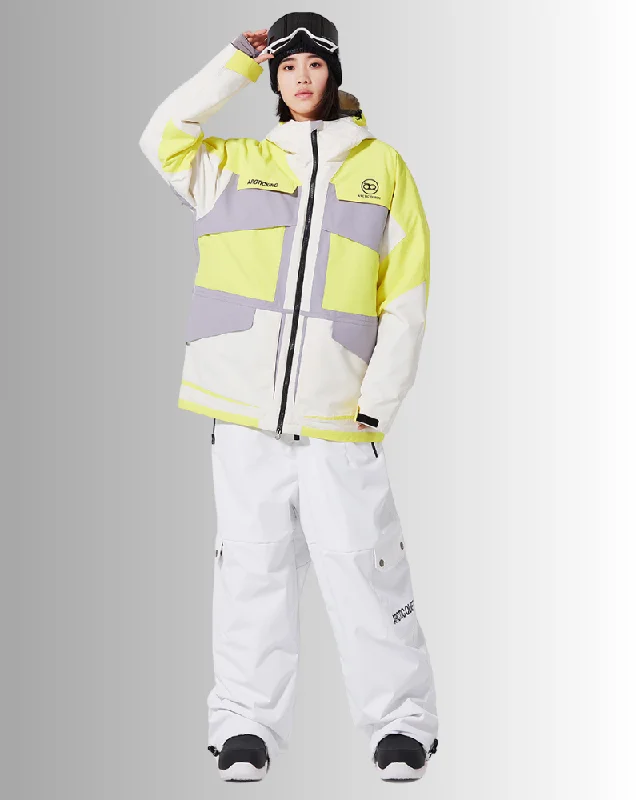 Ski Wear 3L Waterproof Unisex Cargo Snow Jacket&Bibs Suit