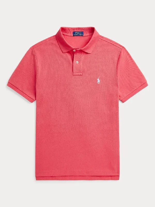 CUSTOM SLIM FIT MESH POLO SHIRT Rød