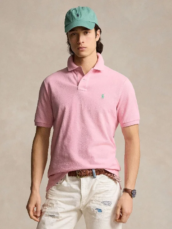 CUSTOM SLIM FIT MESH POLO SHIRT Rosa