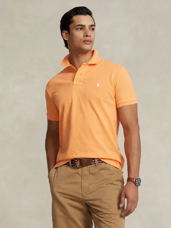 CUSTOM SLIM FIT MESH POLO SHIRT Oransje