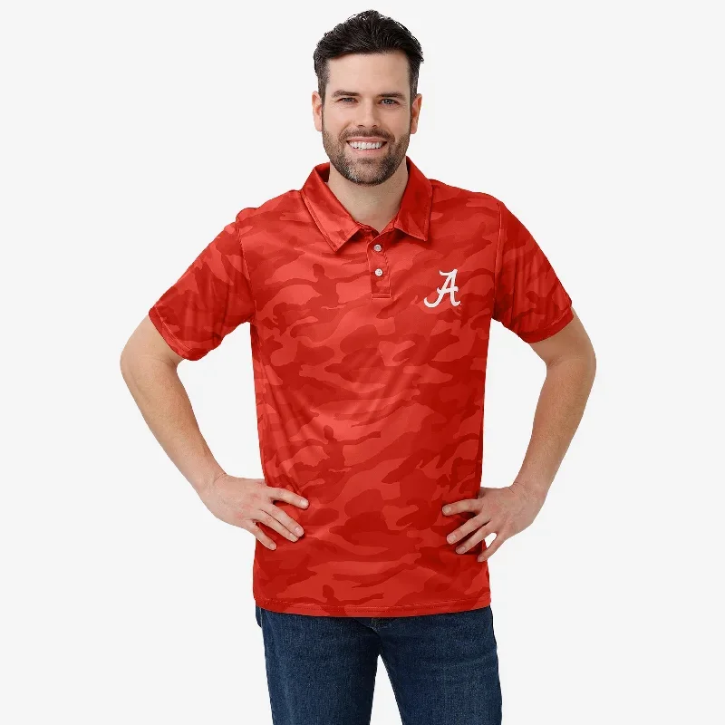 Alabama Crimson Tide Color Camo Polyester Polo