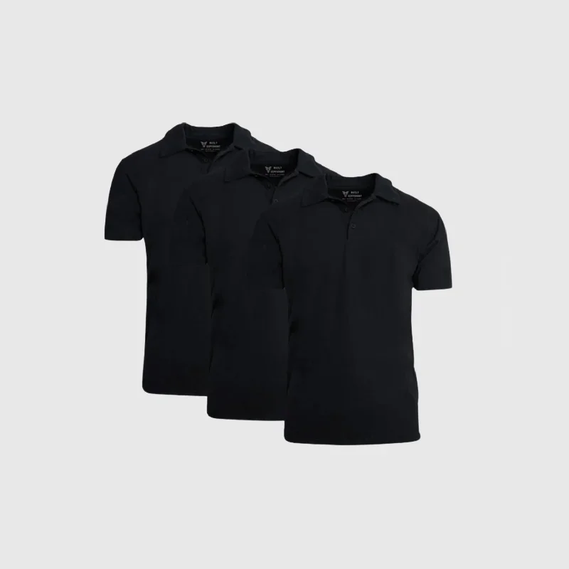 All-Black Polo 3-Pack