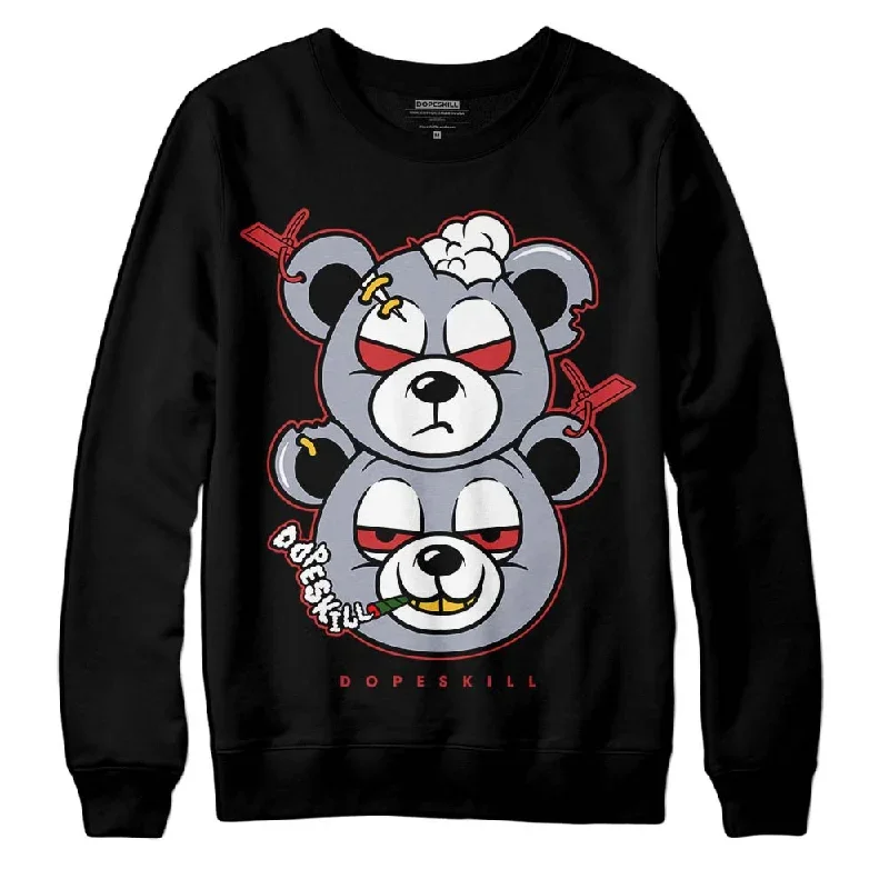 Bred Reimagined 4s DopeSkill Sweatshirt New Double Bear Graphic