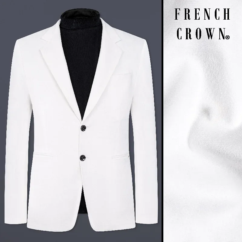 Bright White Velvet Blazer