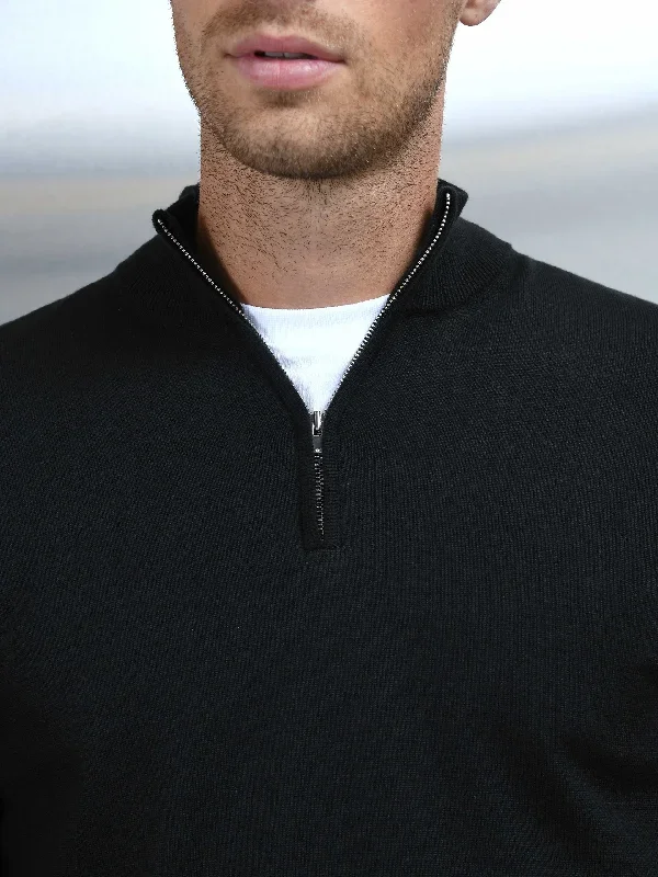 cotton-knitted-half-zip-funnel-neck-jumper-black