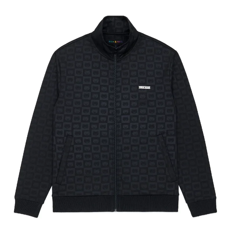 Debossed Bear Check Track Jacket