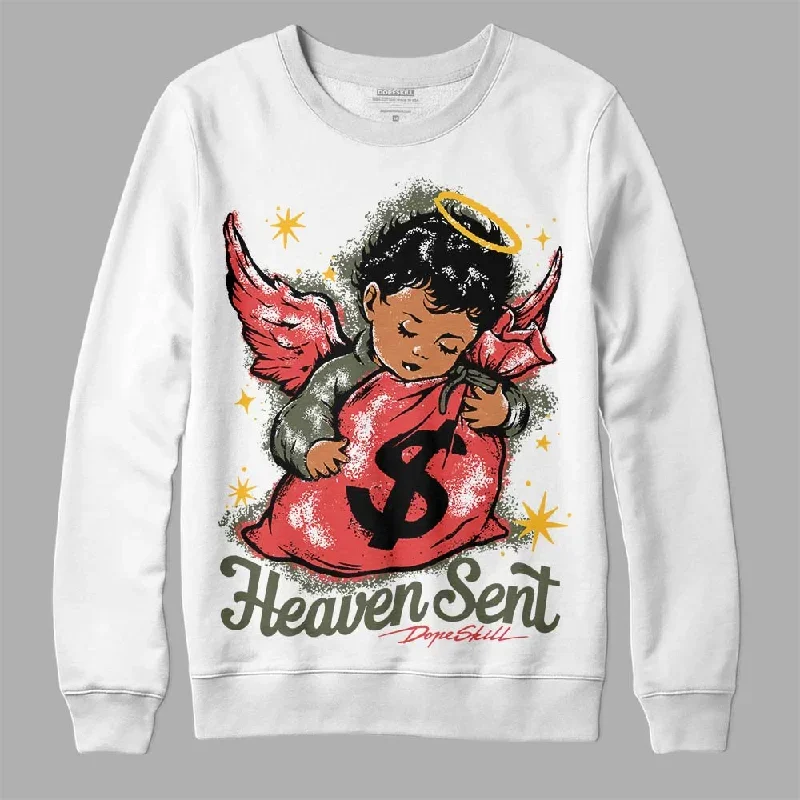 Dunk Mystic Red Cargo Khaki DopeSkill Sweatshirt Heaven Sent Graphic