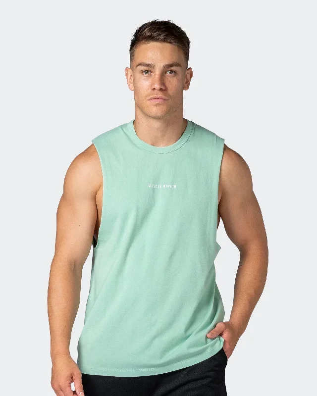 Ease Drop Arm Heavy Vintage Tank - Washed Pastel Green