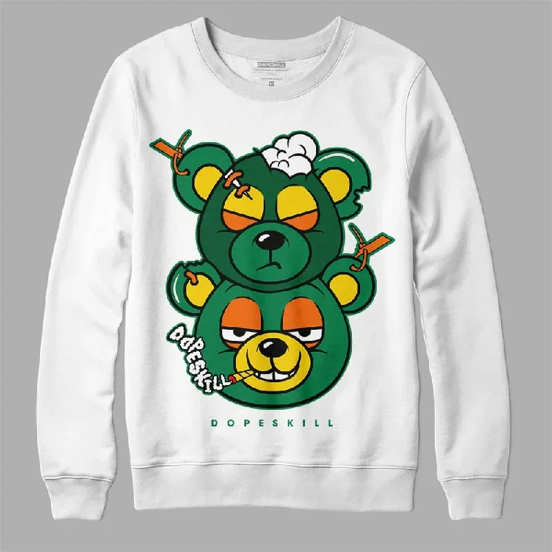 Green Collection DopeSkill Sweatshirt New Double Bear Graphic