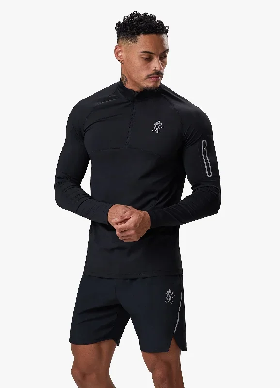 Gym King Flex 1/4 Zip Funnel Neck - Black/Silver