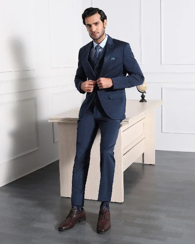 Must Haves Three Piece Midnight Navy Solid Formal Suit - Jaguar