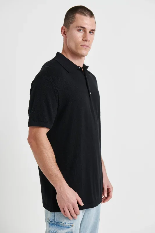 julius-knit-polo-black