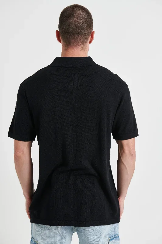 julius-knit-polo-black