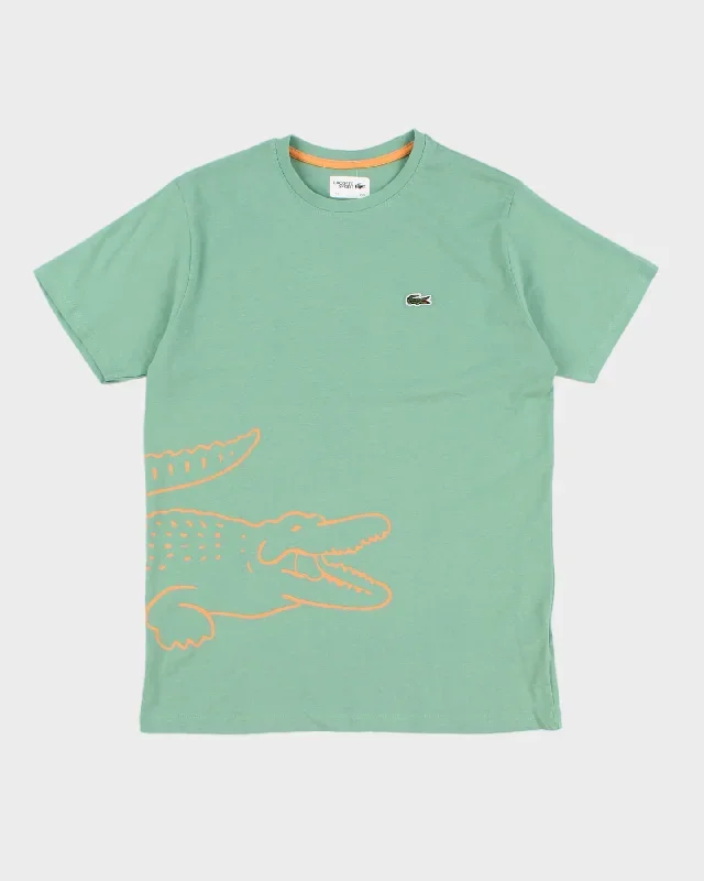 Lacoste Men's Green & Orange Print T-Shirt - M