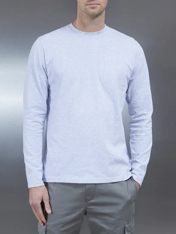 Long Sleeve Slim Fit T-Shirt in Marl Grey