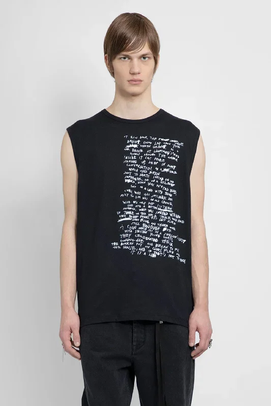 ANN DEMEULEMEESTER MAN BLACK T-SHIRTS