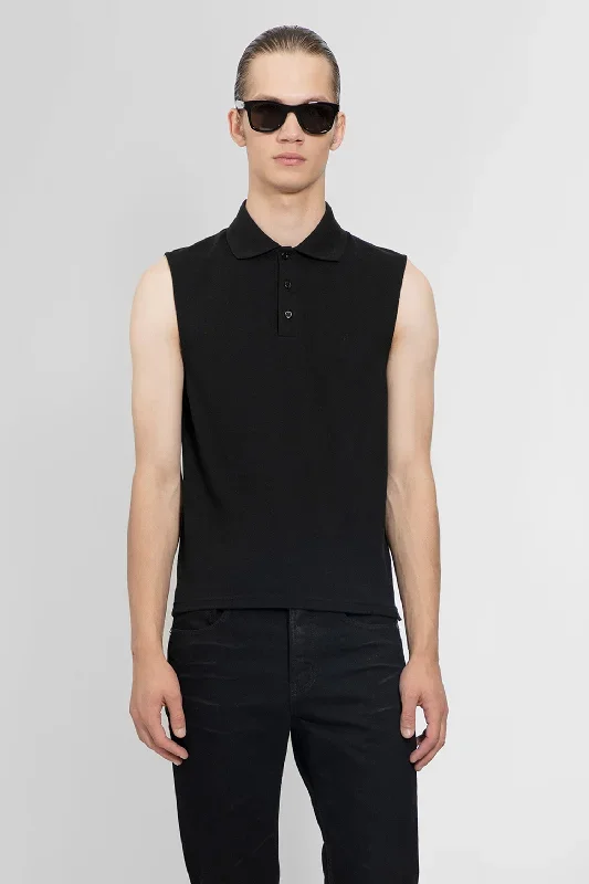 SAINT LAURENT MAN BLACK T-SHIRTS & TANK TOPS