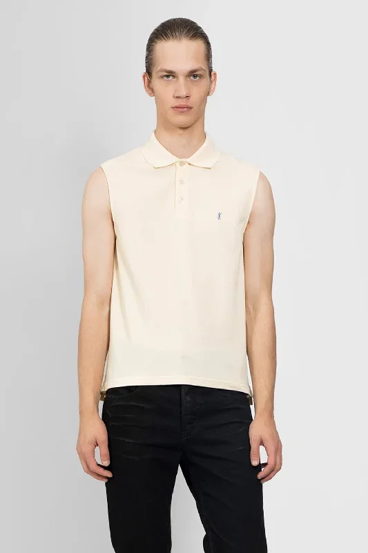 SAINT LAURENT MAN BEIGE T-SHIRTS & TANK TOPS