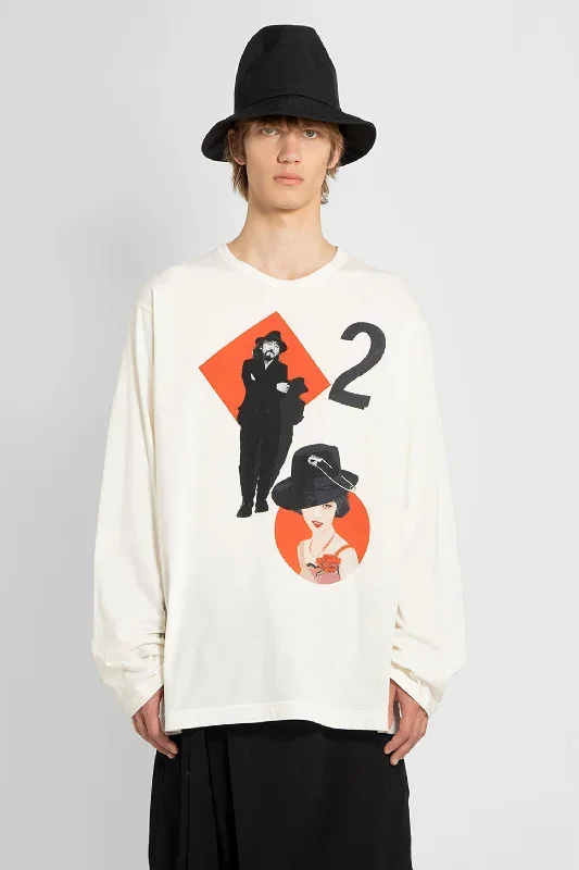 YOHJI YAMAMOTO MAN OFF-WHITE T-SHIRTS & TANK TOPS