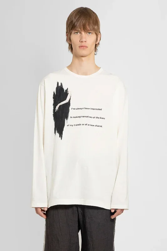 YOHJI YAMAMOTO MAN OFF-WHITE T-SHIRTS & TANK TOPS