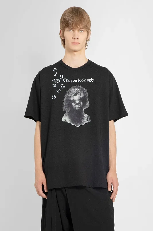 YOHJI YAMAMOTO MAN BLACK T-SHIRTS & TANK TOPS